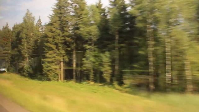 Летние просторы на Новорижском шоссе - из окна автобуса №464 на Москву смотреть онлайн