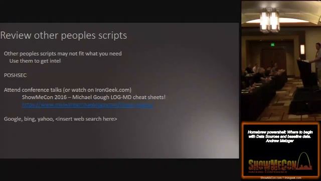 ShowMeCon 202 Homebrew powershell Where to begin with Data Sources and baseline data Andrew Metzger смотреть онлайн