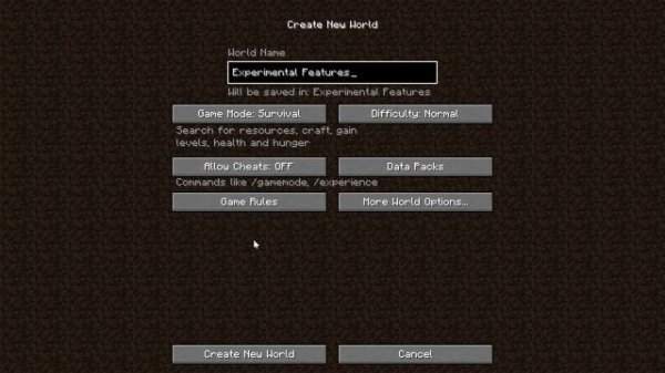 How To Access Experimental Features in Minecraft Java Edition