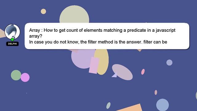 Array : How to get count of elements matching a predicate in a javascript array? смотреть онлайн