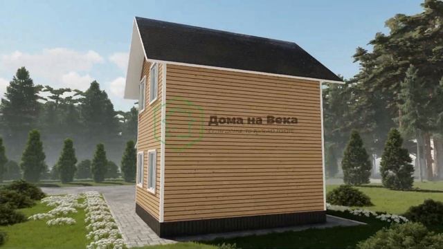 Каркасный дом 6х6 от компании "Дома на Века" смотреть онлайн
