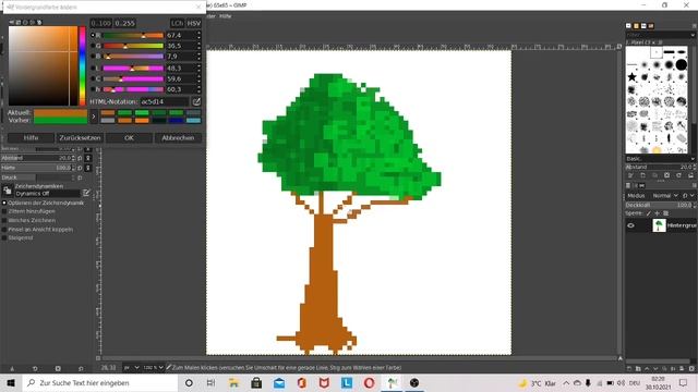 Pixel art Baum Landschaft Sonne Gimp Gamedesign Open Source Software Pixelart смотреть онлайн