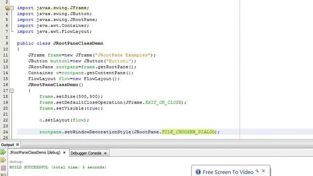 Java Programming Tutorial -JRootPane-9- public static final int FILE_CHOOSER_DIALOG смотреть онлайн