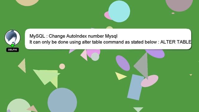 MySQL : Change AutoIndex number Mysql смотреть онлайн