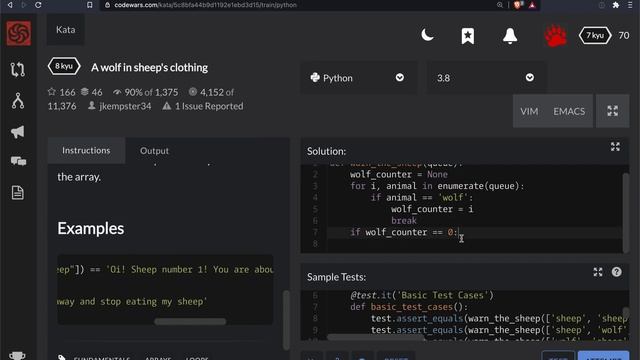 Codewars - Python - Wolf in sheep's clothing смотреть онлайн