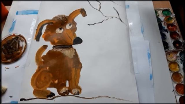 Рисование гуашью и клеем ПВА. Изучаем монохром смотреть онлайн