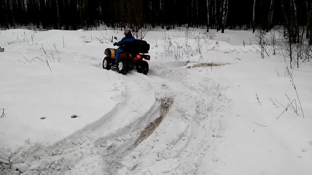 Стелс леопард в мокром снегу (глубина снега по колесо) смотреть онлайн