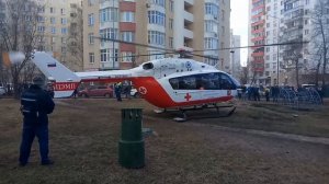 Взлет вертолета.