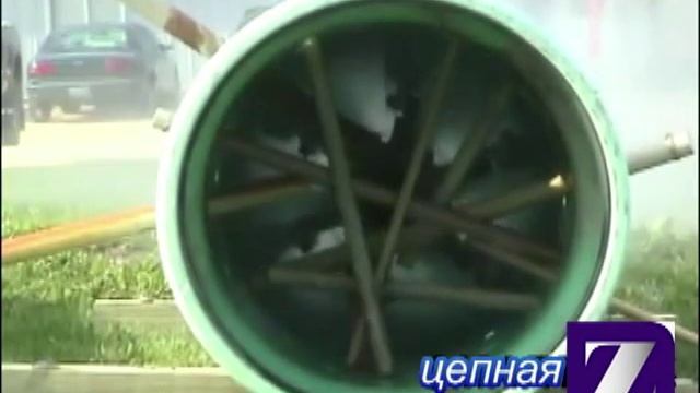 Гидродинамической прочистка трубы с применением цепочной карусели смотреть онлайн