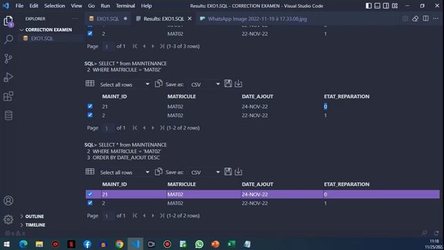 8- EXAMEN ORACLE - SQL - PLSQL - FPO 2021-2022 - EXERCICE 1 - QUESTION 7  تصحيح امتحان اوراكل