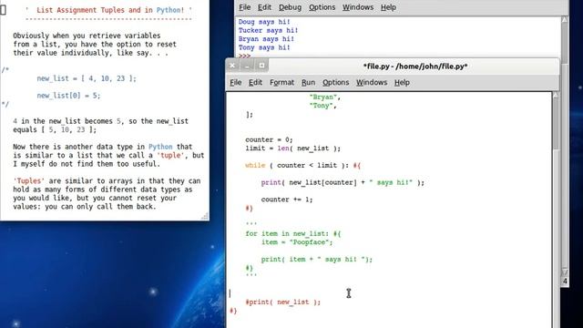 Python 23 List Assignment and Tuples смотреть онлайн