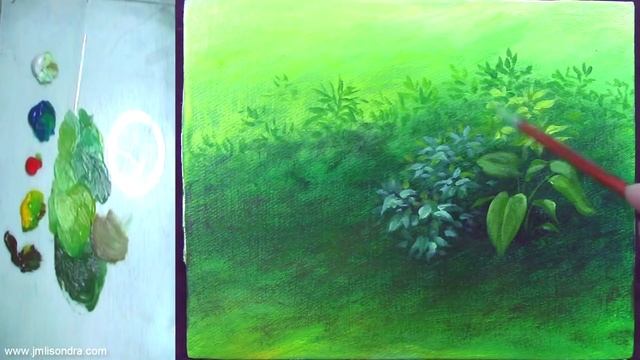Acrylic Painting Tutorial on How to Paint Bushes, Grasses and Different Plants by JM Lisondra смотреть онлайн