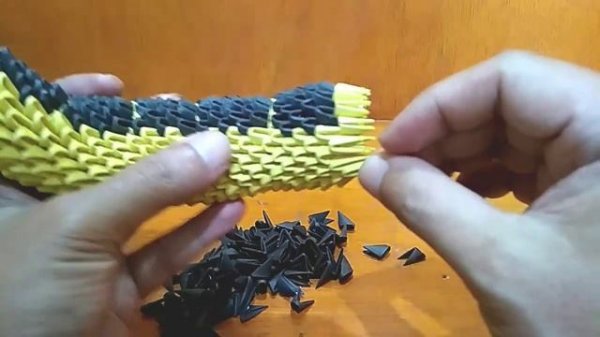 Papercraft 3d origami Cobra tutorial part 3