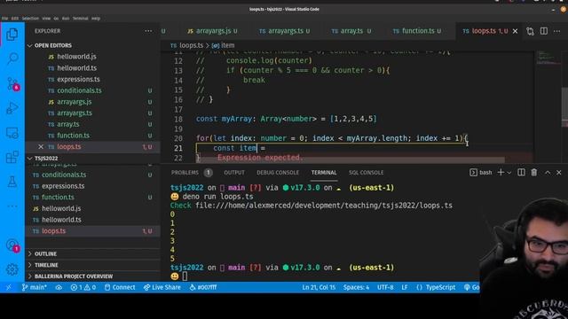 AM Coder - 2022 Intro to Typscript/Javascript/Node/Deno #7 - Loops and Iteration of Arrays смотреть онлайн