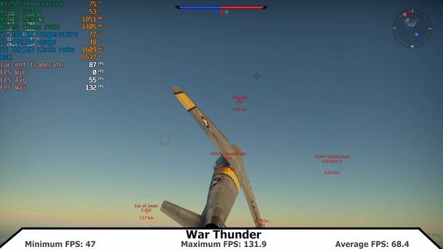 Acer Aspire 5 A515-54G: War Thunder Gameplay (Intel I5-10210U , GeForce MX250 )