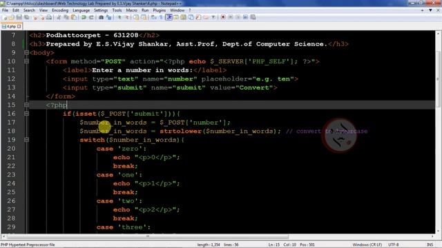 Write a php program to convert a number written in words to digit in Tamil | PHP | #சங்கேமுழங்கு смотреть онлайн