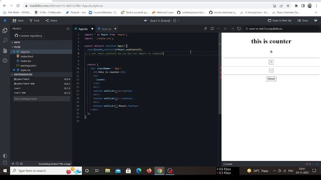 Create Counter using , React.js , useState hook , functional base component смотреть онлайн