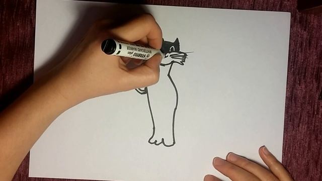 КАК нарисовать ЧЕРНОГО КОТА смотреть онлайн