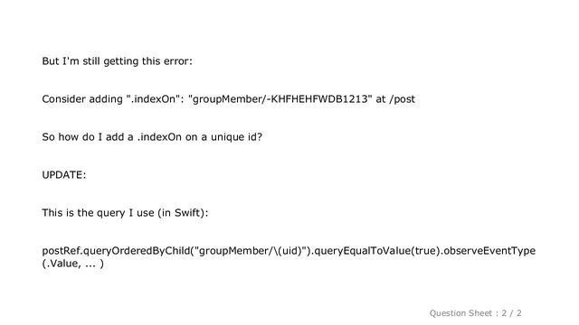 iOS : Firebase Security Rules: .indexOn unique ids смотреть онлайн