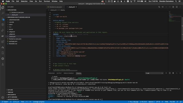 Debugging and deploying Express Server in a Elastic Beanstalk Multi Docker Container Configuration смотреть онлайн