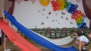 Танец с полотнами «Россия», МДОУ «Детский сад №22 «Радуга», с. Новоселицкое