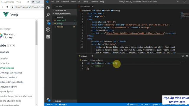Lập trình VueJs - 04 Tìm hiểu về Vue Instance смотреть онлайн