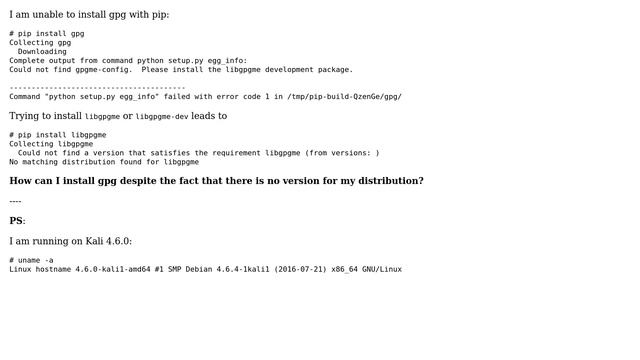 Unix & Linux: Cannot install python gpg on Kali смотреть онлайн