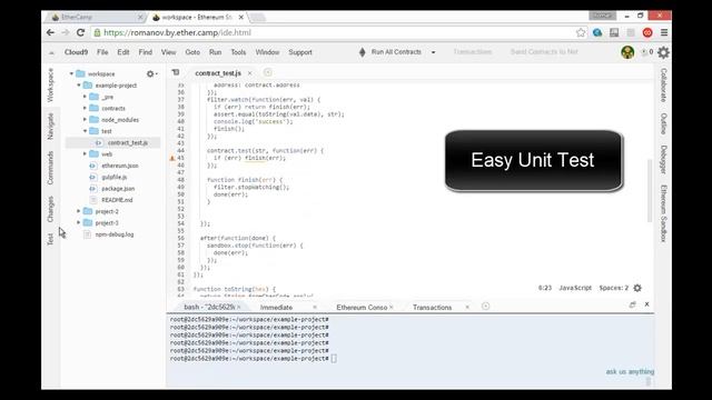 Etheruem Studio how to Unit Test смотреть онлайн