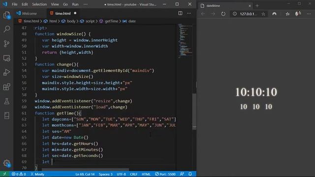digital clock using html, css and js смотреть онлайн