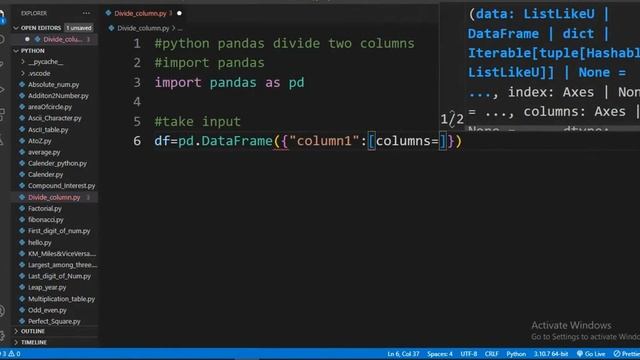 Python Pandas Divide Two Columns||Pyhton Begineers смотреть онлайн