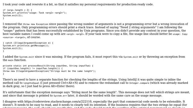 Code Review: Validating that a Java program has two equal-length arguments (2 Solutions!!) смотреть онлайн