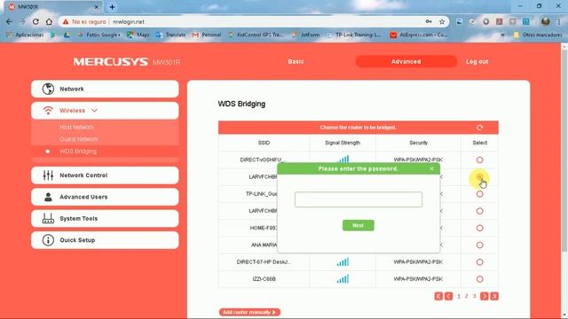 Mercusys Configuración WDS
