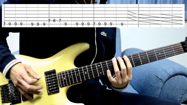 How to play: Intro - Nineteen Eighty - Joe Satriani - beat-based Tab played slowly with Metronome смотреть онлайн