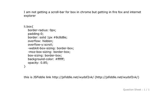HTML : overflow-y:scroll is not working for chrome смотреть онлайн