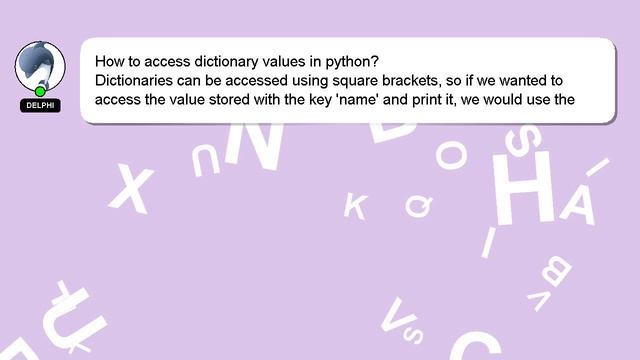 How to access dictionary values in python? смотреть онлайн