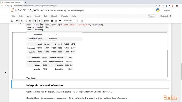 Fundamentals of Statistics & Visualization in Python: Linear Regression: Big Picture | packtpub.com смотреть онлайн