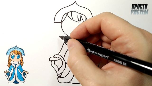 Как нарисовать СНЕГУРОЧКУ, Просто рисуем смотреть онлайн