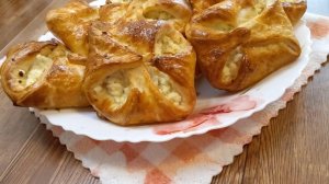 Слойки из слоеного теста с творожной начинкой