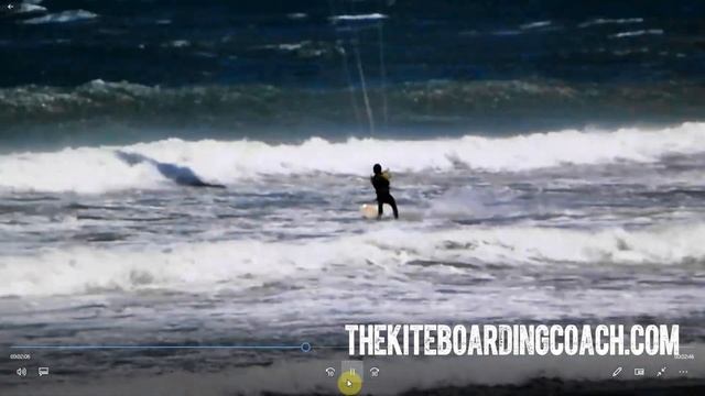 Learn Wave Kitesurfing Getting through the waves SLOWLY смотреть онлайн