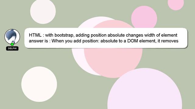 HTML : with bootstrap, adding position absolute changes width of element смотреть онлайн