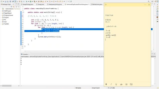 Remove duplicate elements in array in JAVA | Explained in Tamil смотреть онлайн