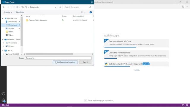 Clone and use a GitHub repository in Visual Studio Code смотреть онлайн