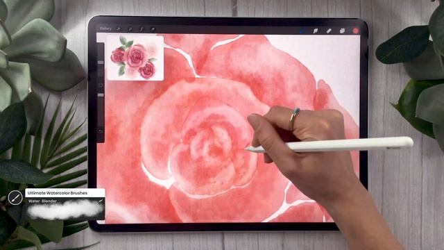 How To Draw Watercolor Rose Bouquet • Procreate Tutorial • Valentine's Day Art смотреть онлайн