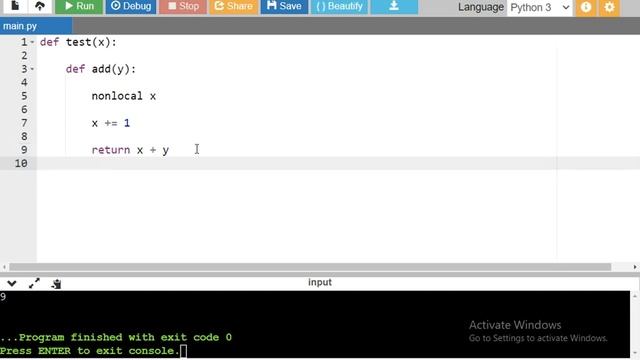 Write a Python program to access a function inside a function. смотреть онлайн