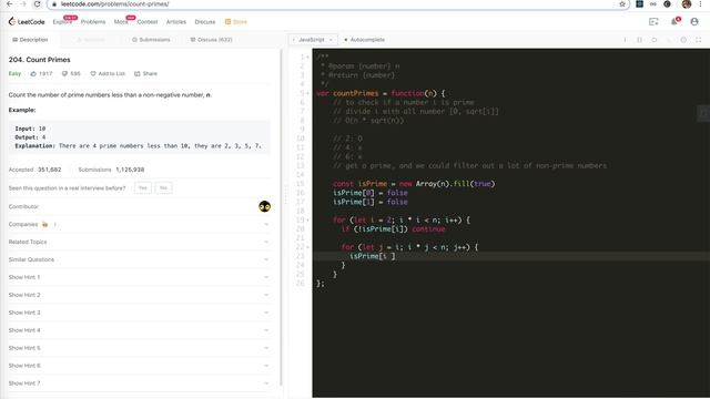 LeetCode 204. Count Primes | JSer - JavaScript & Algorithm смотреть онлайн