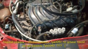 Рено 1.6  H4m ремень генератора без натяжитель 7pk1051 или 7pk 1045????