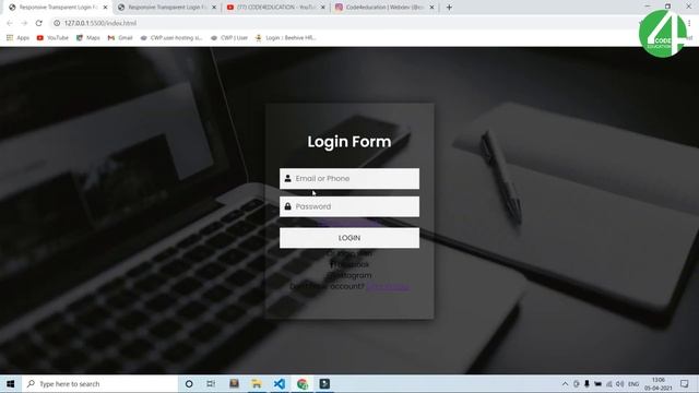 Responsive Transparent Login Form HTML CSS Javascript | Show Hide Password Using Javascript смотреть онлайн