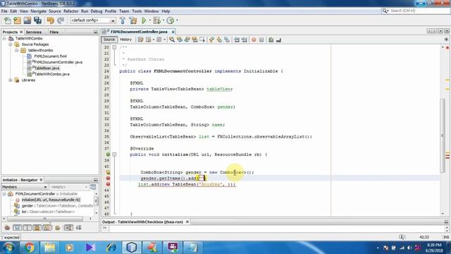 Java Fxml Table View With ComboBox смотреть онлайн