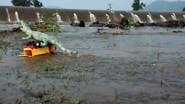 Битва крокодила с экскаватором смотреть онлайн