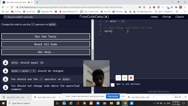 Learn Basic JavaScript Decrement a Number with JavaScript freeCodeCamp org смотреть онлайн